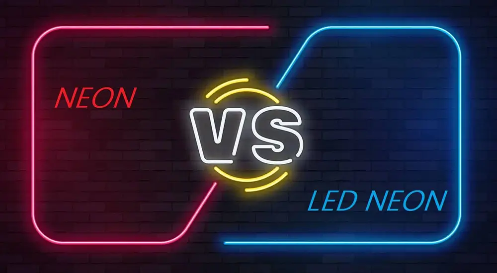 Luzes de néon de vidro vs. LED Neon Flex