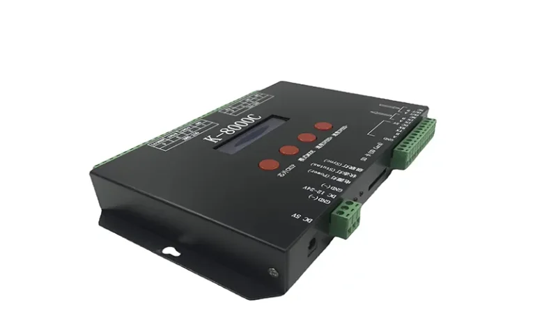 DMX control LED strips creating dynamic architectural lighting