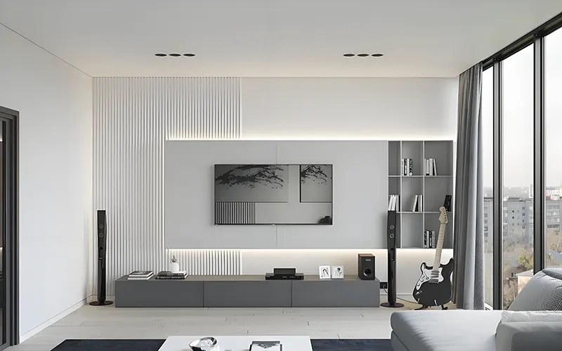 Sikker LED-strimmelbelysningseffekt i et soveværelse, der fremhæver lav varme og øjenvenlig belysning