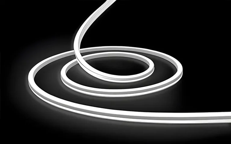 Bande LED néon étanche installée à l'extérieur pour l'éclairage des façades et des paysages