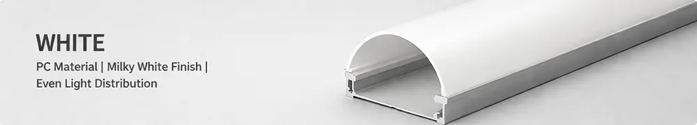 White LED Diffuser Channel cover milky PC even light distribution
