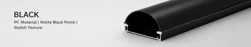 Black LED Diffuser Channel cover matte black PC