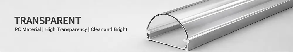 Transparent LED Diffuser Channel cover PC material, high transparency, clear